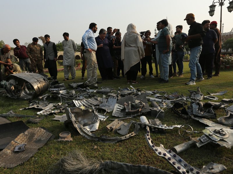 Missile fragments after Indian strikes in Pakistan's Punjab province, on May 7