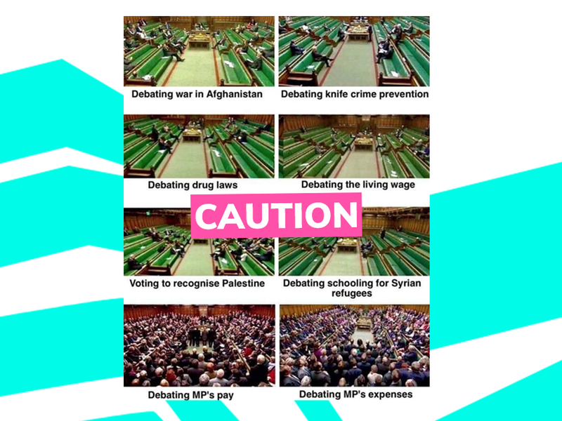 Copy of the original meme, with the label 'caution' overlaid.